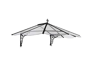 Palram IrisTM Auvent de Porte - Marquise de Porte Classique - Structure en Aluminium et Panneaux en Acrylique Transparent