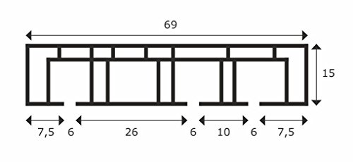 Vorhangschiene / Gardinenschiene 1- und 3-Lauf weiß (3-läufig 160cm) - 3