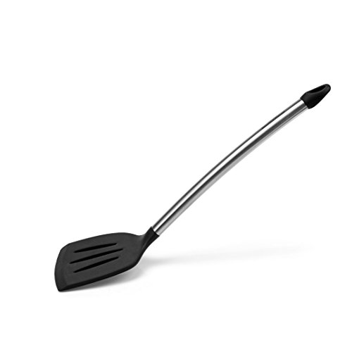GA Homefavor Pfannenwender Wender aus Edelstahl und Silikon Küchenutensilien, Schwarz - 4