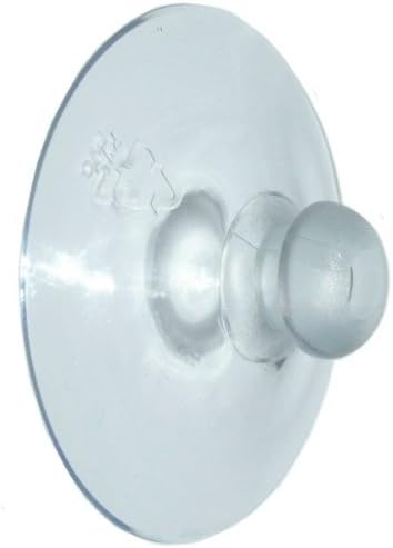 Packet of (2) 63mm (almost 2 1/2") standard dual hanger suction cup, cups, sucker, suckers, mushroom head, plain, clear vinyl PVC.