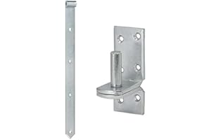 HAUS & DACH Ladenband Set, blau verzinkt inkl. Kloben, Ladenbandlänge: 1200 mm, Durchmesser Kloben: 20 mm Weit