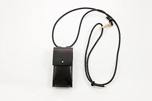Crossbody iPhone X Case With Leather Cord And Leather Bag, Black