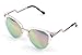 Wawoo®Ladies Fashion Sunglasses Reflective Cat Triangle Transparent UV400 Protection Crystal Mirror Framed Glasses Visible Perspective 99%