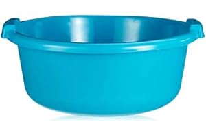 HELGUEFER - Barreño Grande 30 litros Redondo | Palangana Plastico con Asas | Barreño Resistente y Duradero | Uso General en Hogar, Jardín o Industria | Diámetro 49 cm x Alto 20 cm