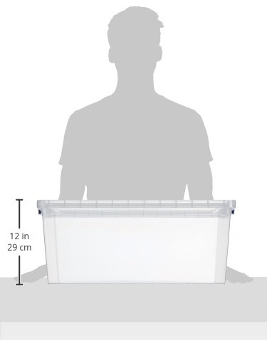 AmazonBasics – Aufbewahrungsboxen aus Kunststoff, transparent, mit Deckeln, 62 l, 5er-Pack - 7