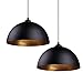 Produktbild Lonfenner Design 2x Industrielle Vintage LED Pendelleuchte Hängeleuchte  30cm für E27 Leuchtmittel, schwarz und weiß wählbar, für Wohnzimmer Esszimmer Restaurant Keller Untergeschoss usw. (schwarz)