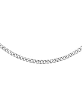 Carissima Gold 18ct White Gold Diamond Cut Curb Chain of 46cm/18