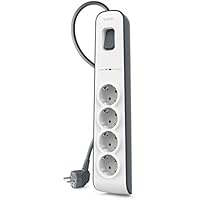 Belkin BSV400vf2M - Protección contra sobretensiones (4 tomas, cable de 2 m) blanco y gris