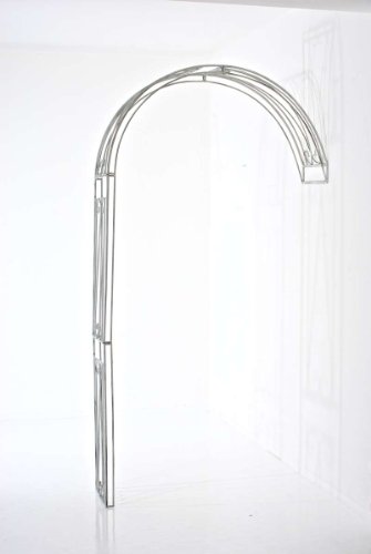 CLP Halbbogen RICCARDO, Metall Rosenbogen halbrund zur Wandbefestigung, Eisen antik weiß, 130 x 40 x 258 cm - 3