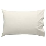 Just Contempo Plain Percale Pillow Case, 50 x 75 cm - Cream, Pack of 2