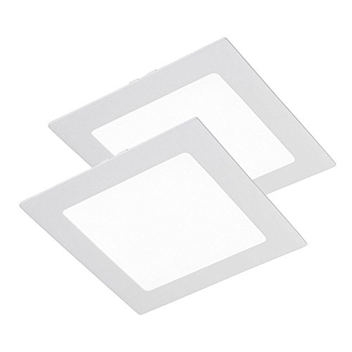 DiluxeLED - Pack X2 Downlight placa de LED CUADRADO 18W LUZ NEUTRA,1200Lumen.MEDIDAS 225 x 225mm.CORTE 200X200mm.LUZ TECHO COCINA SLIM ULTRAFIN