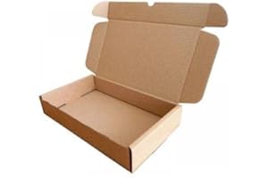 Boxes2u Brown Small Parcel Postal Boxes - 236 x 196 x 47mm (9.3" x 7.7" x 1.85") Die Cut Cardboard Mailing Box with Folding Lid and Self-Lock Tuck-in Flap (25)