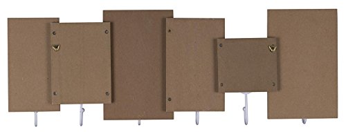 Wandgarderobe aus Holz mit 6 Haken in braun mit Schriftzug – Home is where your heart is – 60x21x5 – Wanddekoration Dekoration Garderobe Wandhaken Wanddeko - 6