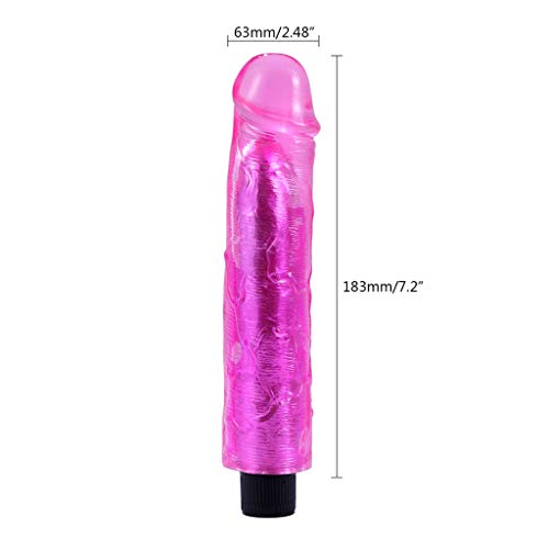 Zhangcr Waterproof Simulation Stimulator Vibrator Vibration Transparent Crystal Dildo Women Masturbation Long Big Realistic Adult Sex Toys