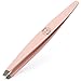 Precision Eyebrow Slant Tweezers | Perfectly Aligned Slanted Tip | Premium Quality | Remove Ingrown Hair | For Splinter, Tick and Glass Removal - Light Pink