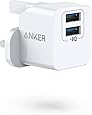 Anker USB Plug Charger, PowerPort mini Dual Port USB Charger, Super Compact Wall Charger, 2.4A Output for iPhone Xs/XS Max/XR/X/8/7/6/Plus, iPad Pro/Air 2/Mini 4, Samsung, and More