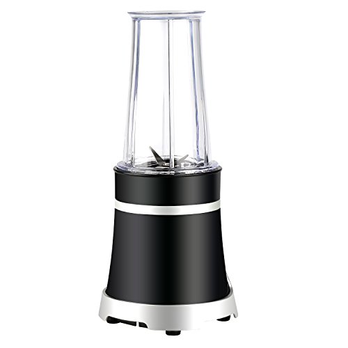 Homdox Mini Mixer Smoothie, 4 Edelstahlmesser mit Saftbecher, Grinding Cup, Seal Ice Cup und 2 Spare Lids, Standmixer Set 250W - 6