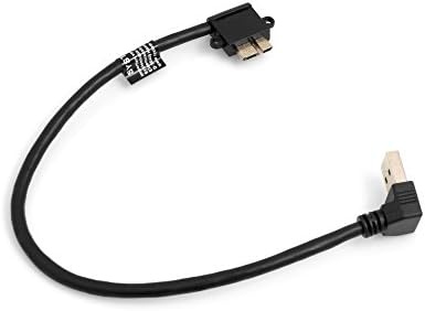 SYSTEM-S Micro USB 3.0 90° right angled toUSB Type A 3.0 up angled cable 27 cm