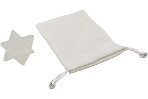 PANDIUI23 Naturstein in Form eines sechszackigen Sterns, Merkaba, heiliger Schutz, Meditation, Energiegenerator, Heilung, Chakren, 2,5 cm (weißer Quarz)