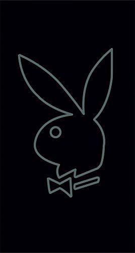Strandtuch Playboy Hase 90x170cm Badetuch Pink / Schwarz Handtuch Strandlaken, Farbe:Schwarz