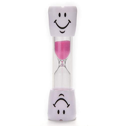 Dental Aesthetics UK 1 PCS Niños Temporizador de Cepillo de Dientes 3 Minutos Temporizador de Arena Mini Smiley Reloj de Arena Temporizador de Cocina por SamGreatWorld, Rosado