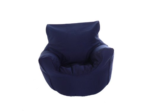 Kiddies Bean Bag Seat Arm Chair With Beans Navy Blue