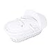 Isabella Alicia Embroidered Woolly Jumpers Wicker Moses Basket (White)