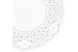 Hypafol Cake Doilies Pack of 100 | Round | Lace Doilies for Cakes, Cakes, Snacks | Paper Plate Base | Ideal for Catering, Weddings, Birthday Parties or Catering (Diameter 9 cm)