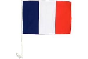 COOLMP Lot de 6 - Drapeau pour Voiture France 30x45cm