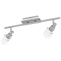 LED de techo Foco 2 focos techo Spot Lámpara de techo móviles focos Foco Lámpara de piso Lámpara de techo, Luz techo, cristal (Dormitorio, Salón, 55 cm, 2 x 25 W, blanco cálido, eficiencia energética A + +)