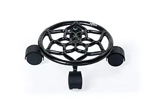 Vimal - Metal Plant Heavy Duty Iron Potted Plant Stand with Wheels Round Flower Pot Rack on Rollers Dolly Holder Wheels Indoor Outdoor Planter Trolley Casters Rolling Tray Coaster. (Black)