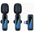 WGIDSKKI Mini Microphone Lavalier, Microphone Clip sans Fil avec Connecteurs Type-C/USB, Petit Microphone Cravate pour Enregistrement Vidéo, Interviews, Réduction de Bruit, Haute Qualité Sonore