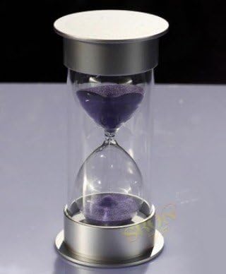 Silver Cover Sandglass Hourglass 30 min Timer - purple