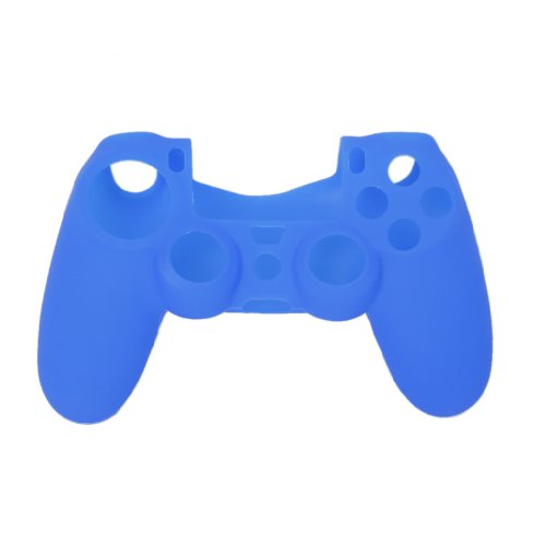 SODIAL R  Funda Silicona Protectora para Mando Consola de PS4 Color Azul