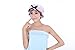 Moolecole Fashion Women's Bow-knot Waterproof Double Layer Shower Cap Big Polka Dots Printed Elastic Band Bathing Cap Spa Shower Hat Pink