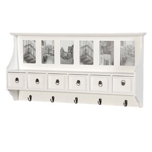 Shabby and Chic White Wood Belgravia Coat Rack and Frames