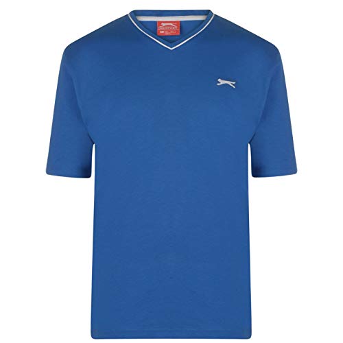 Slazenger Hombre Cuello En V Camiseta Manga Corta té Top Ropa Blau3 XXL