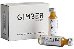 YESEATIS GIMBER Gingembre Concentré - Boisson Gazeuse au Gingembre, Citron et Herbes - Coffret 10 Shots de 20 ml