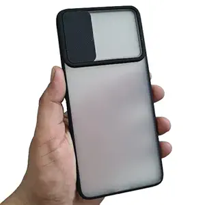 MobileZon Camera Shutter Slider Protector Design Smoke Back Case Cover (Realme X7 Pro, Black)