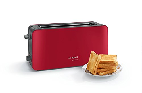 Bosch TAT6A004 Langschlitz-Toaster ComfortLine, automatische Brotzentrierung, Auftaufunktion, 1090 W, rot / anthrazit - 2