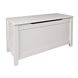 Woodluv MDF Wooden Ottoman Storage Toy Chest Bathroom/Bedding/Hallway, 80 x 33 x 42.5 cm, White (Kitchen &amp; Home)