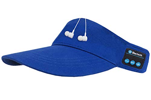 WINNEG Sombrero de Visera de Verano, Bluetooth Música Sunhat Auriculares Recargables Audio Gorra con Altavoz y Micrófono Manos Libres (Azul)