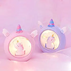 Le Delite Small Night Lamp LED Unicorn Flamingo Mermaid Doll Theme for Kids Bedroom Side Table Birthday Present Return Gift Ideas for Girls Home and Decor Projector (Style 2)