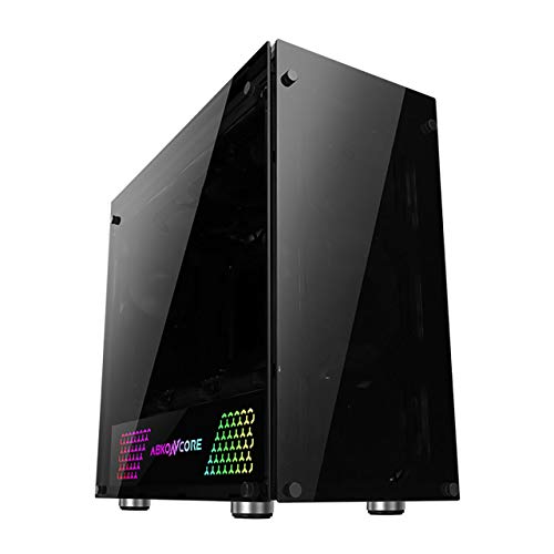 Preisvergleich Produktbild Abkoncore Tengri 350m Tower-Gehäuse, Schwarz, Tempered Glass