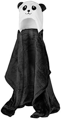 Hooded baby towel from Lexikind | Cosy microfibre bathrobe poncho | Baby towel with hood | Cute hooded towel (Panda)