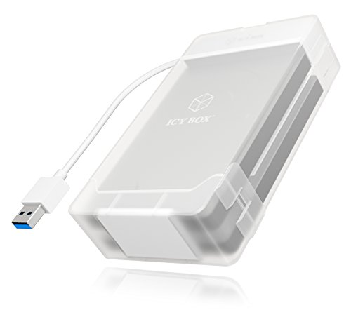 Icy Box IB-AC7032-U3 USB 3.0 Adapter für 2,5 Zoll SATA Festplatten und SSDs inkl. Doppel-Schutzbox, SATA III, UASP, weiß - 8