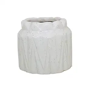 ShopMeFast Ceramic Pots Ceramic Planters for Indoor Plants/Planters | Home Dcor | Garden Dcor| Office Dcor | Decorative Succulents Pot (Color: White)(L:12 cm, W:12 cm, H:11 cm)