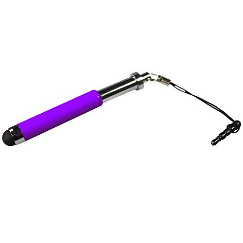 COM-FOUR® Mini Touch Pen Metall Teleskop ausziehbar Touchstift für Smartphones Tablets Samsung HTC iPhone LG Sony Nokia Blackberry (Lila – 3 Stück) - 3