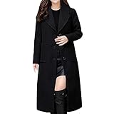 Paolian Manteau Dames Automne et Hiver Revers Manteau Long Manteau Veste Manteau Manteau de Laine Manteau de Laine(M/L/XL/XXL/XXXL/XXXXL)