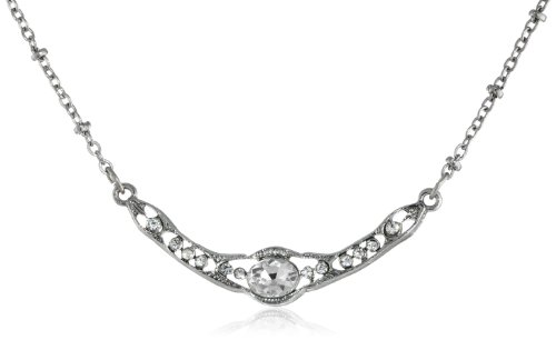 Downton Abbey Halskette Silber, kleiner Kristall Kragen Halskette 40.64- 48,26 cm)